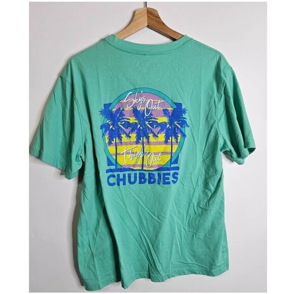 Chubbies Skys Out Thighs Out The Aquamarines Minty Fresh T-Shirt Short Sleeve XL - Picture 2 of 5